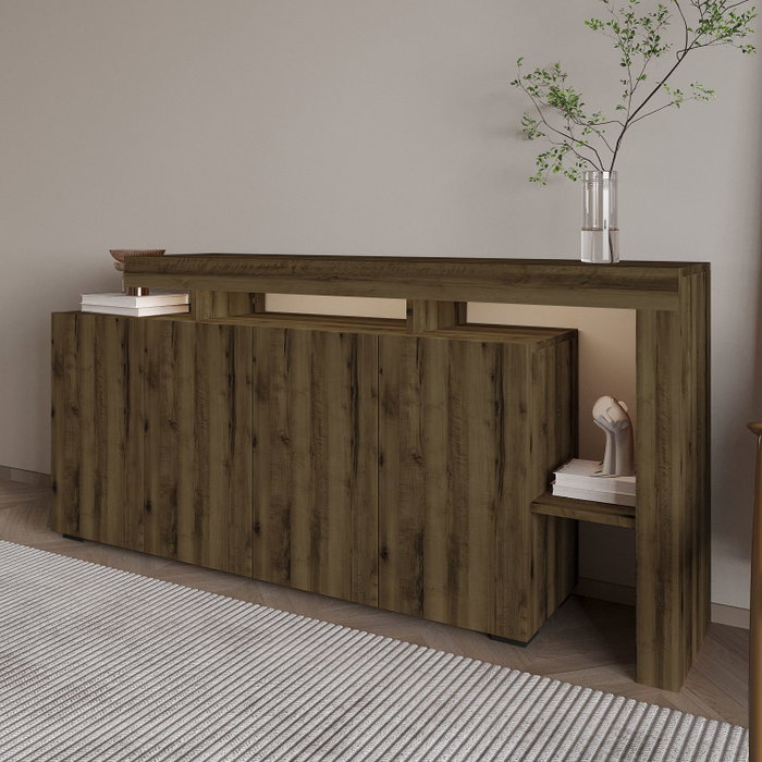 Hanah Home Beliz - Consola de Nogal Antiguo con Luces LED